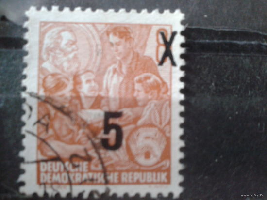 ГДР 1954 Стандарт Надпечатка 5 на 8