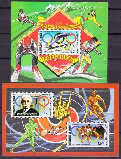 1987 Джибути 495,497/B139-496/B140 1988 Олимпийские игры в Сеуле, Калгари 70,00 евро