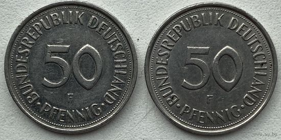 Германия 50 пфеннигов 1990 г. F. Цена за 1 шт.