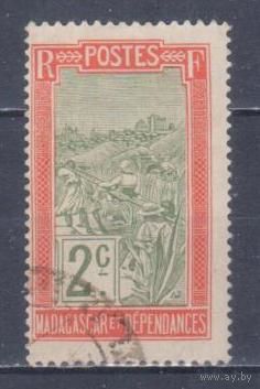 [1328] Французские колонии. Мадагаскар 1908. Быт и культура.2 с. Гашеная марка.