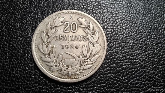 Чили 20 сентаво 1924