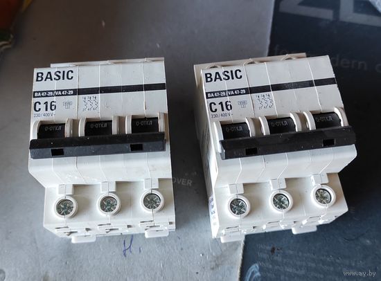 Автомат 4.5кА ВА47-29 3Р 16А С, EKF
