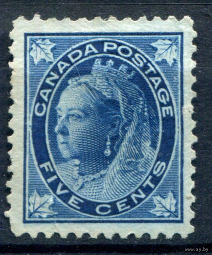 Британские колонии - Канада - 1897/98г. - королева Виктория, 5 с - 1 марка - чистая, без клея, есть разрыв снизу слева [Mi 58]. #3-WB-76-A-1