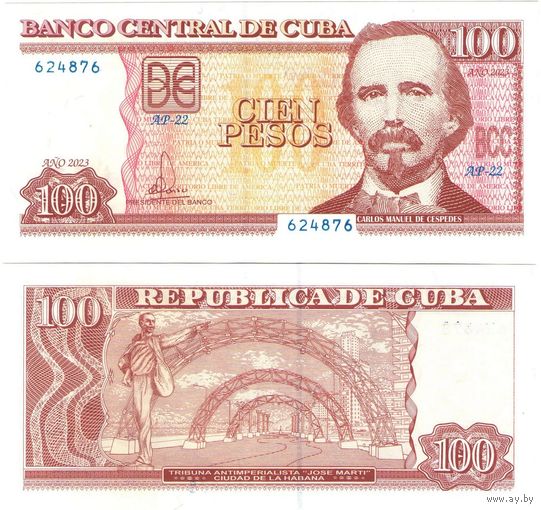 Куба 100 песо 2023 год UNC2