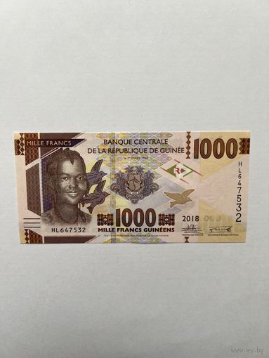 Гвинея. 1000 франков. 2018 год. HL647532.UNC