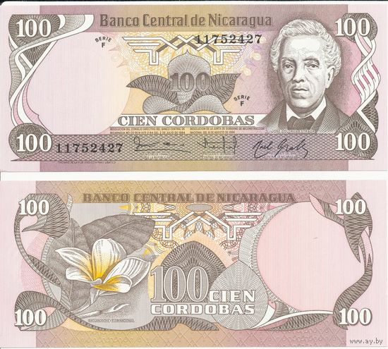Никарагуа 100 Кордоба образца 1984 года UNC p141