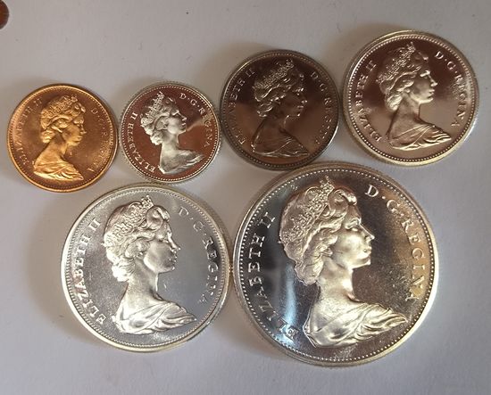 С1р! Годовой набор Канады 1965 серебро красота неземная!