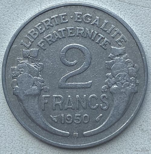 Франция 2 франка 1950 г. B