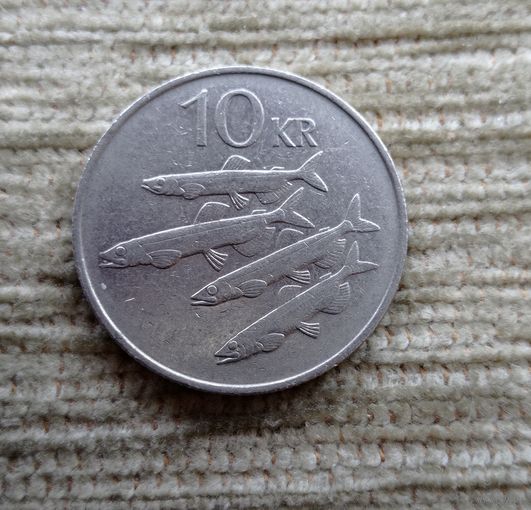 Werty71 Исландия 10 крон 1987 Косяк Рыба