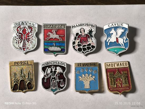 Герб Беларусь сборный лот Радунь Вилейка Радошковичи Новогрудок Игумен Могилёв Слуцк Горки