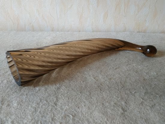 Красивый винтажный рог, цветное стекло. СССР, вторая половина прошлого века.