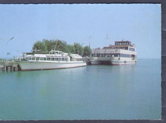 Открытка Венгрия 70-80-е г.г. Отдых и туризм.Озеро Балатон.Речные суда.