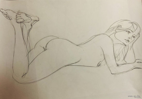 "Обнаженная меланхоличная и нежная" набросок а3