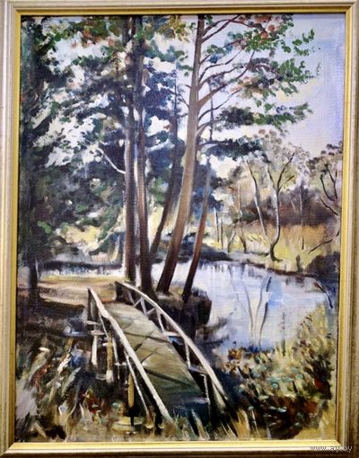 Звонков И.Г "Белорусский пейзаж", холст, масло. Размер 53х67,5 см.