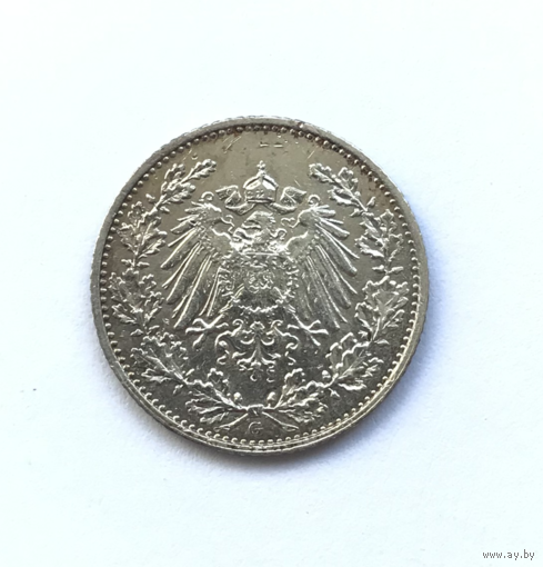 1/2 марки - 1916 г. - Германия - СЕРЕБРО - РАСПРОДАЖА! - Смотрите другие мои лоты!