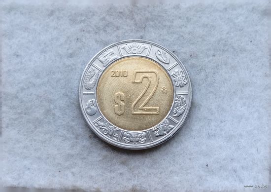Werty71  Мексика 2 песо 2010 биметалл блеск