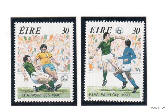 Ирландия-1990(Мих.712-713)  , ** , Спорт, Футбол, ЧМ-1990, (полная серия)