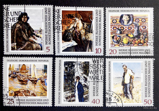ГДР 1969 г. Русская и Советская живопись. Культура. Искусство , полная серия из 6 марок #0019-И1P3