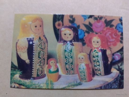 Карманный календарик. Матрёшки . 1978 год