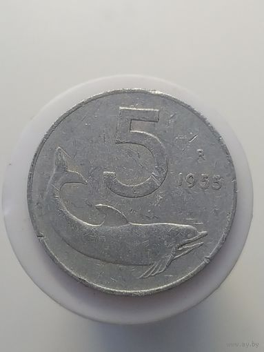 5 лир Италия 1955 год лот 43