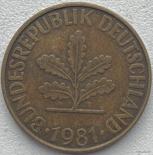 Германия 10 пфеннигов 1981 г. F