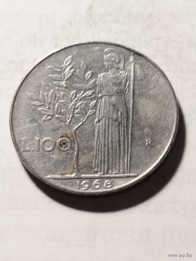 Италия 100 лир 1968