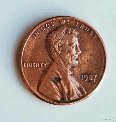 США 1 цент 1987 г.