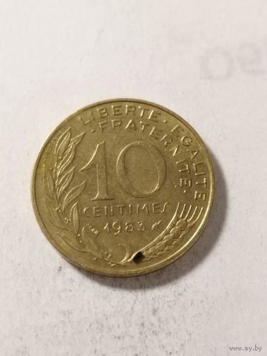 Франция 10 сантим 1983