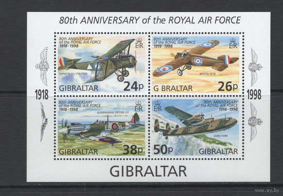 Гибралтар /Gibraltar 1998** Авиация Royal Air Force (RAF) Королевские военно-воздушные силы Великобритании
