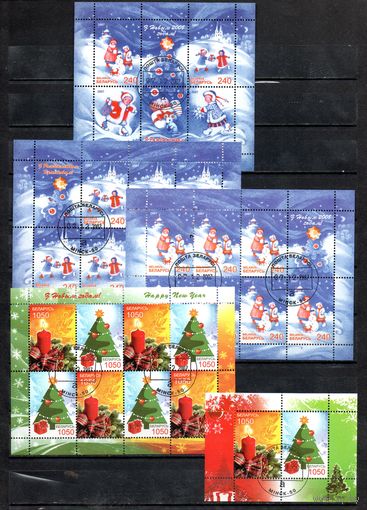 С Новым годом! Беларусь 2007 год (712-717) полная серия из 2-х блоков и 3-х листов