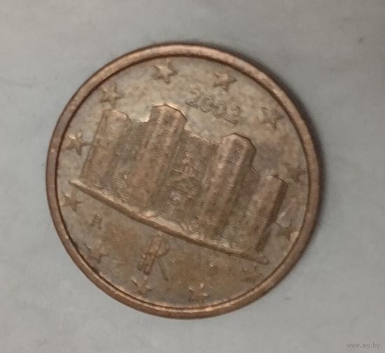 Италия. 1 евроцент 2002