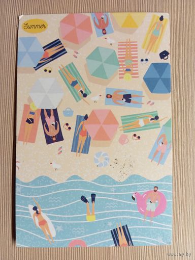 О-12. ПОДПИСАННАЯ ОТКРЫТКА. ИНДИЯ. ПЛЯЖ.