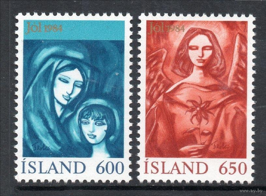 ИСЛАНДИЯ. 1984. ЖИВОПИСЬ. РОЖДЕСТВО. МАТЬ И ДИТЯ.** MNH OG\\К