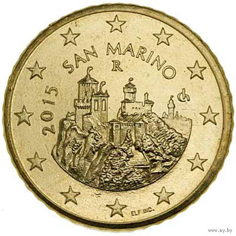 Сан-Марино 50 центов 2015 ГОД UNC в холдере