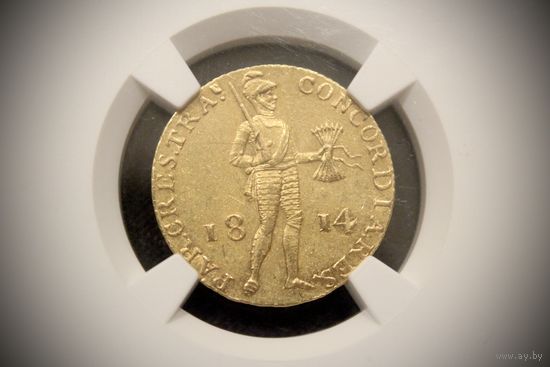Дукат 1814 г. Санкт-Петербург (Российская Империя), Александр I. NGC AU55. Редкая!