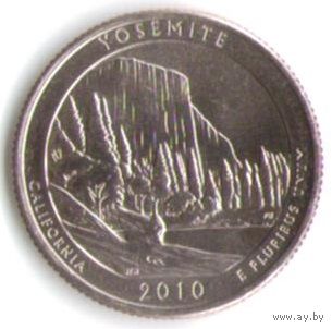 25 центов 2010 г. Парк=3 Национальный парк Йосемитский Калифорния Двор Д _UNC