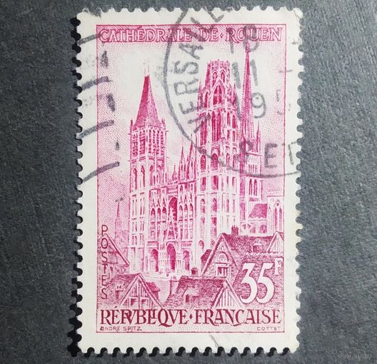 Марка Франция 1957 год Архитектура