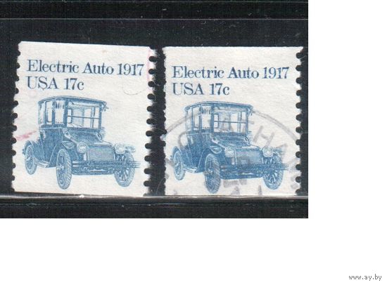 США-1981, (Мих.1492 х+у) , гаш., Стандарт, Автомобили,  (одиночка), 2 типа бумаги (3)