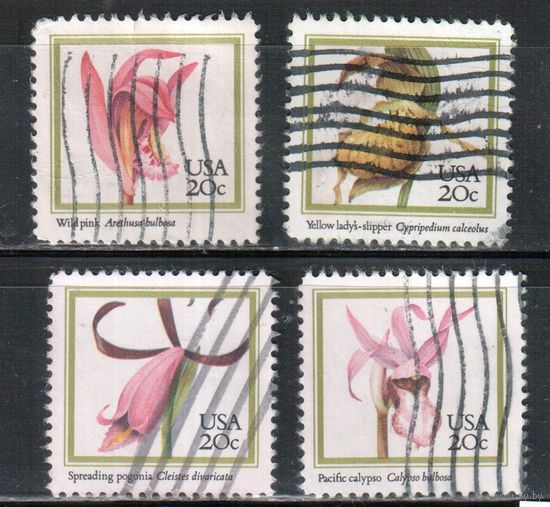 США-1984, (Мих.1683-1686) , гаш. , Цветы, Орхидеи(полная серия)(2)
