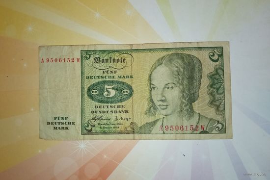 Германия 5 марок 1960г