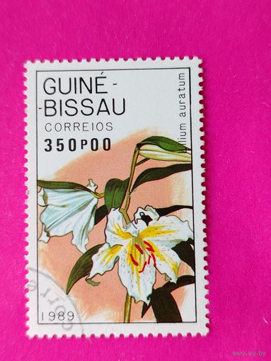 Гвинея-Бисау. Цветы. ( 1 марка ) 1989 года. 7-7.