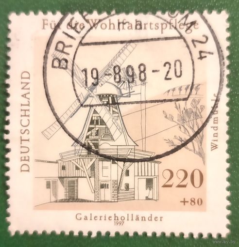 Германия 1997. Ветряная мельница Голандка с галереей
