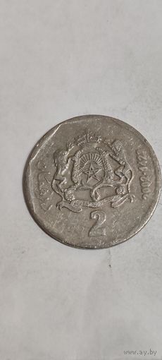 Марокко 2 дирхам 2002