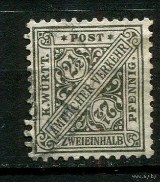 Германские земли - Вюртемберг - 1916 - Цифры 2Pf - [Mi.237] - 1 марка. Гашеная.  (Лот 140BR)
