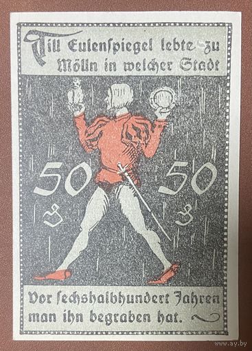 Нотгельд , 50 пфеннигов, Мёльн 1921 год. Веймарская республика