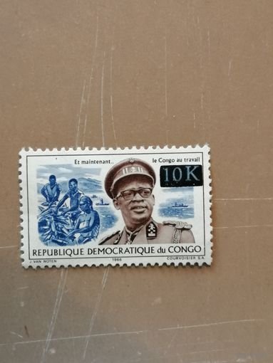 Марка Заир (ДР Конго), 1966 год,  президент Мобуту Сесе Секо
