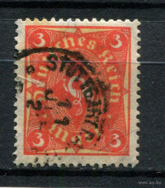 Рейх (Веймарская республика) - 1921/1922 - Почтовый рожок 3 M - [Mi.192] - 1 марка. Гашеная.  (Лот 58BD)