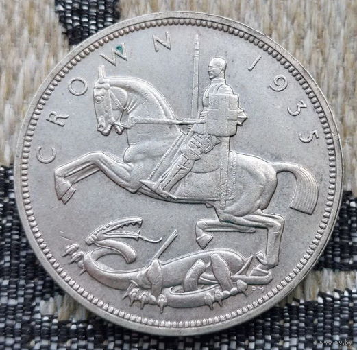 Великобритания 1 крона 1935 года, AU. Георг V. Серебро! Предложите свою цену или обмен!