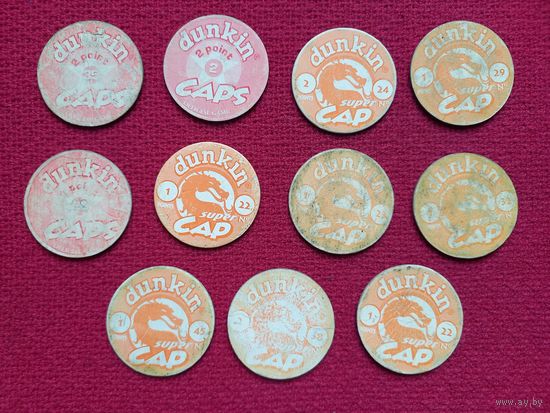 Фишки кепсы caps Мортал комбат Mortal Kombat Dunkin. Цена за все фишки.