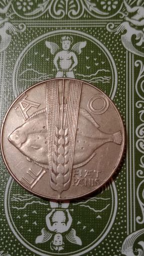 Польша 10 злотых 1971 ФАО рыба